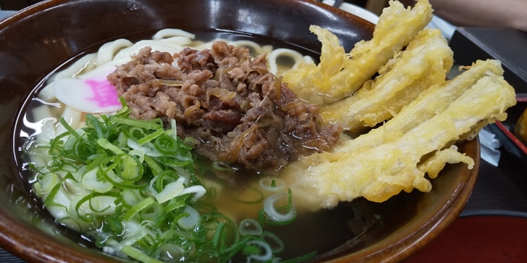 肉ごぼ天うどん