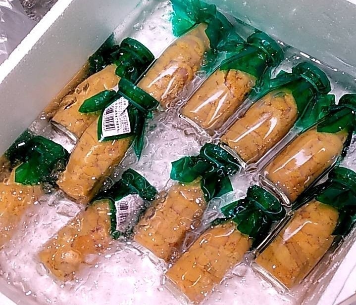 牛乳ビン入りウニの寄り