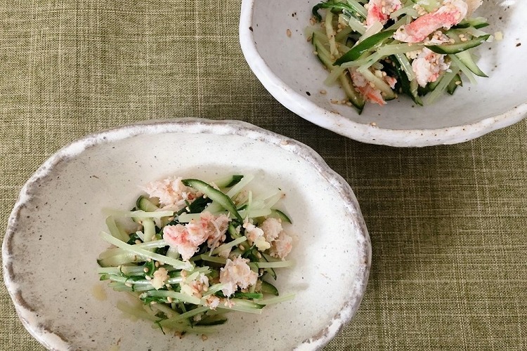 カニとキュウリの酢の物
