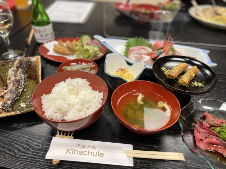 河合谷産の食材づくしの夕食