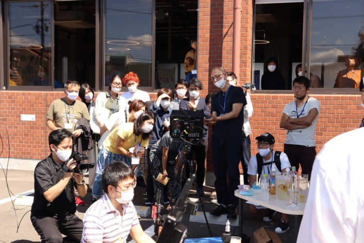 野外での撮影の授業