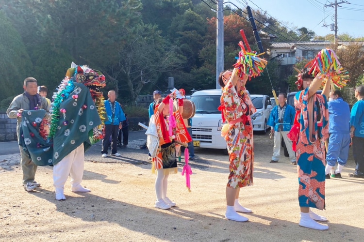 鬼、ひょっとこ、獅子止、獅子