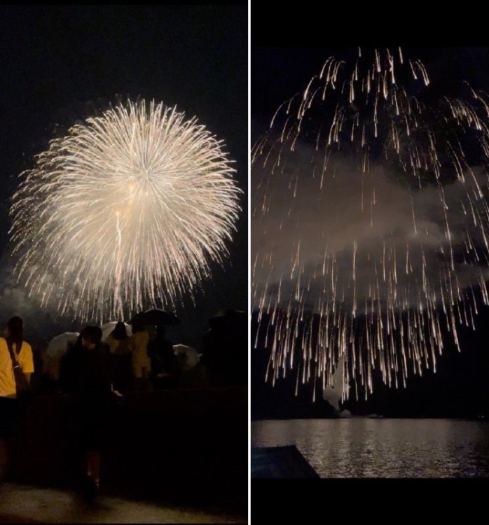 海上花火大会の打ち上げ花火