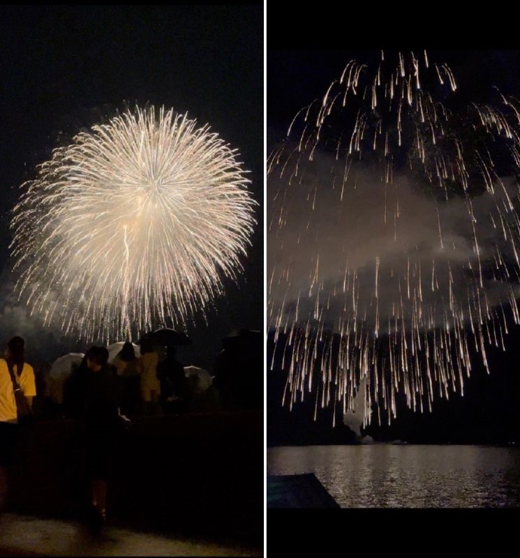 海上花火大会の打ち上げ花火