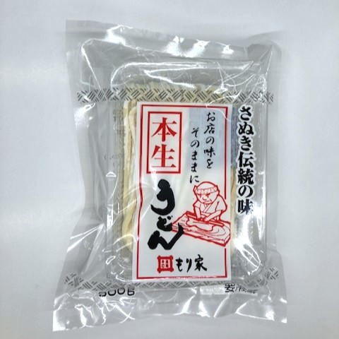 香川の有名店　もり家の袋に入った本生うどん